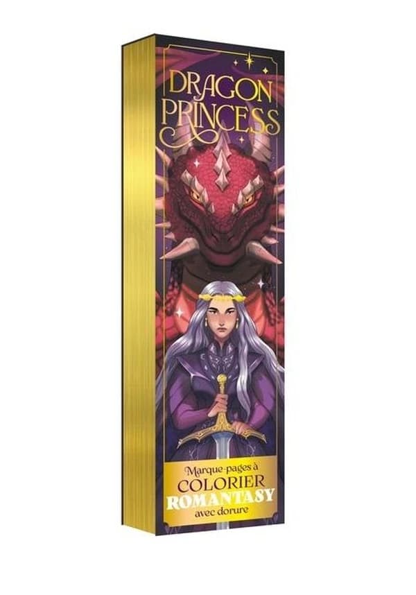 Dragon Princess : Marque-pages à colorier romantasy avec dorures
