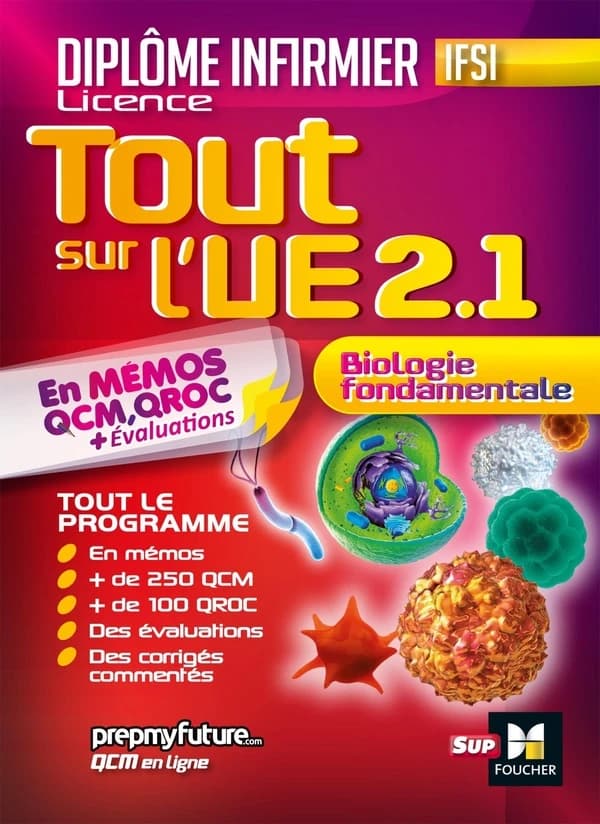 Tout sur l'UE 2.1 : biologie fondamentale : en mémos, QCM, QROC + évaluations