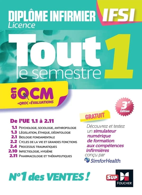 Tout le semestre 1 : en QCM+QROC+évaluations : de l'UE 1.1 à 2.11... (3e éd.) [sous la direction de Kamel Abbadi]