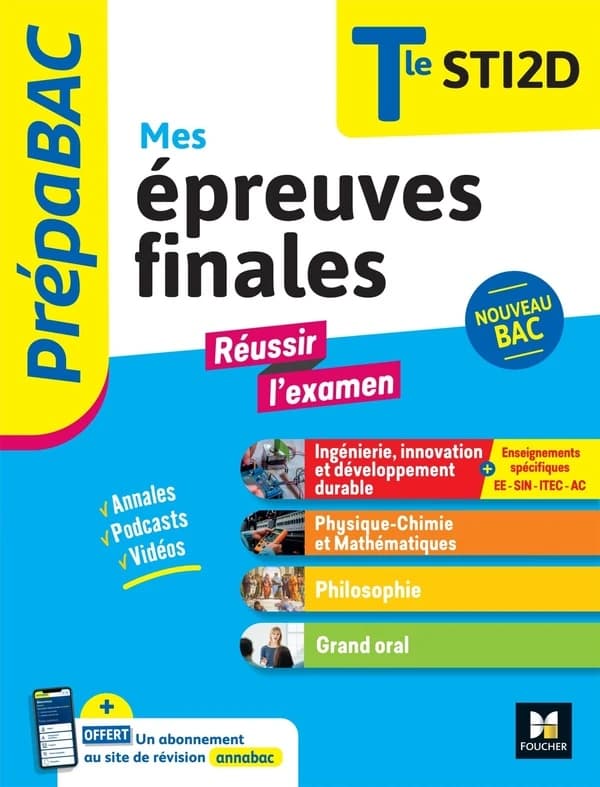 Prépabac : Mes épreuves finales ; Terminale STI2D ; Fiches et annales
