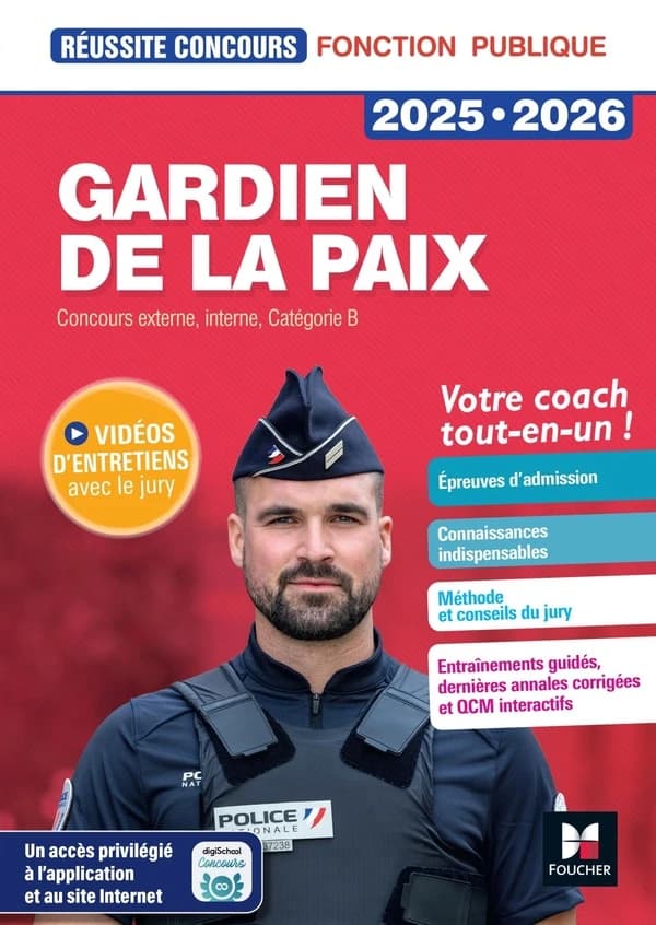 Gardien de la paix : concours externe, interne, catégorie B