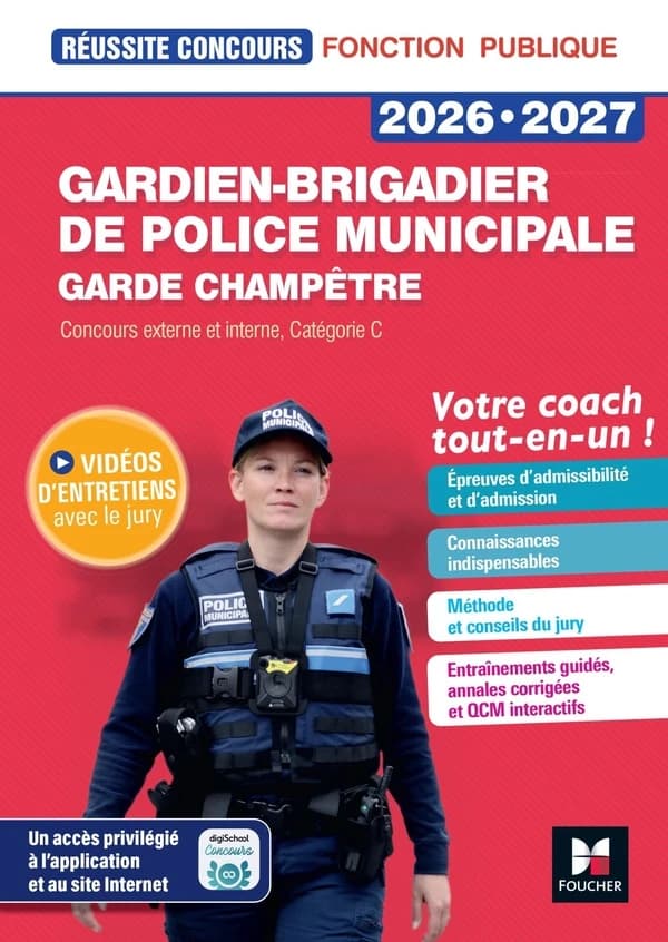 Gardien-brigadier de police municipale, garde champêtre : concours externe et interne, catégorie C