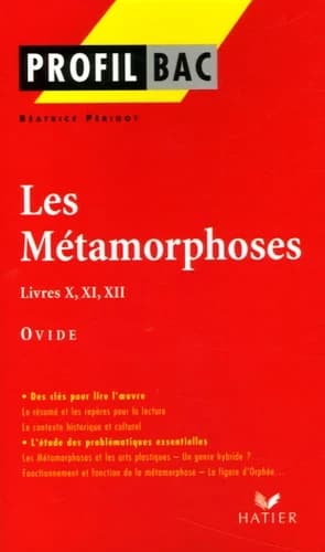 "Les métamorphoses", livres X, XI, XII, Ovide