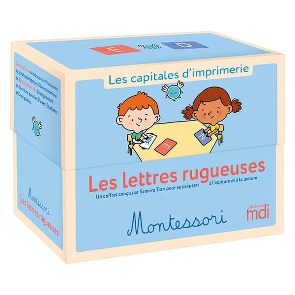 Mes cahiers d'écriture : lettres rugueuses Montessori majuscules script