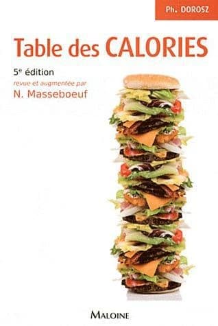 Table des calories (5e éd. revue et augmentée) Docteur Philippe Dorosz,...