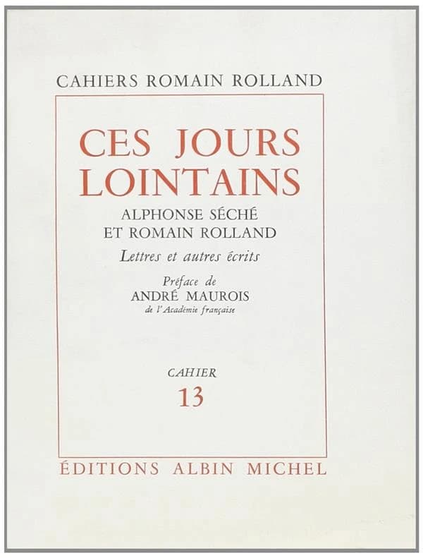 Ces jours lointains : lettres
