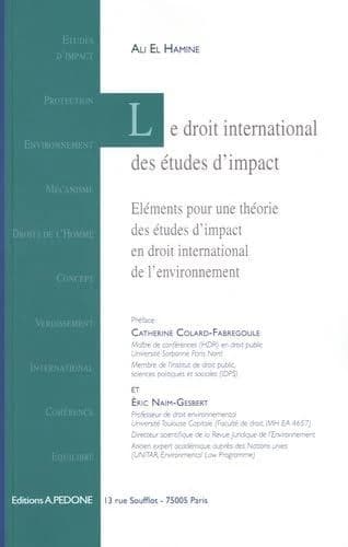 Le droit international des études d'impact : élements pour une théorie des études d'impact en droit international de l'environnement