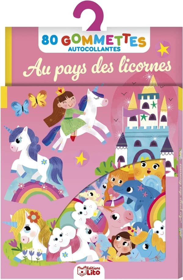 100 gommettes autocollantes : Au pays des licornes