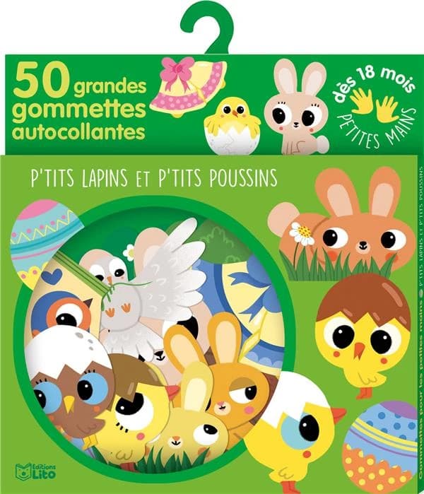 P'tits lapins et p'tits poussins : 50 grandes gommettes autocollantes : [autocollant]