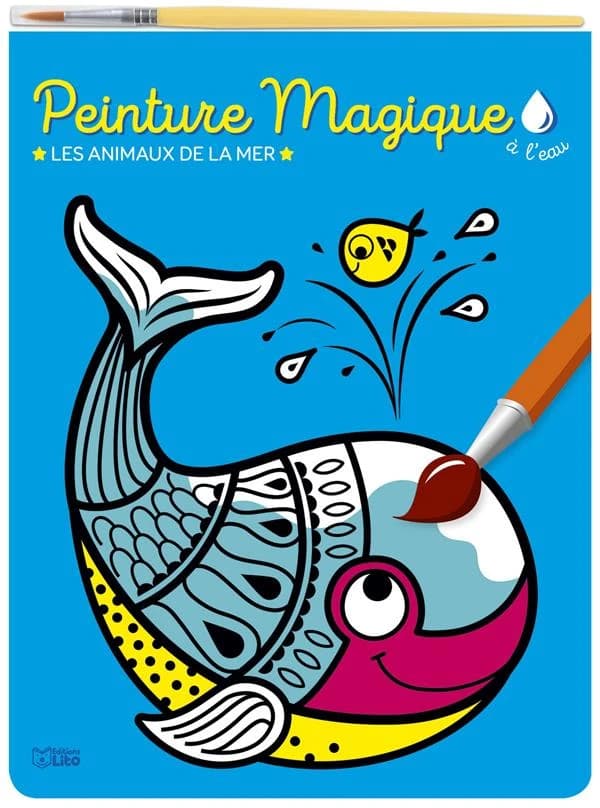 Peinture magique à l'eau : les animaux de la mer : [Album à colorier]