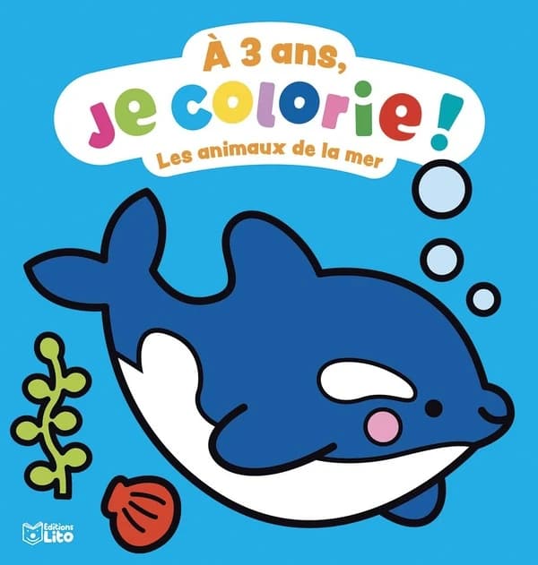 Á 3 ans, je colorie ! : les animaux de la mer : [Autocollant]