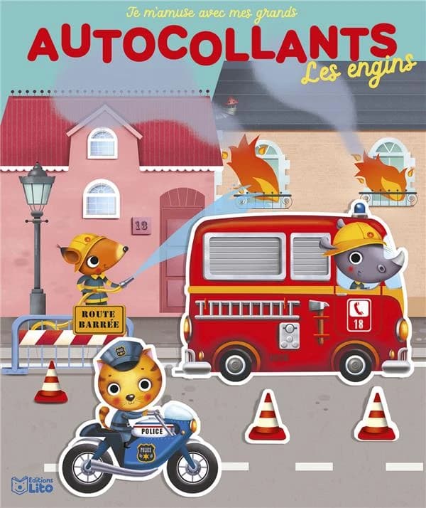 Autocollants : les engins : je m'amuse avec mes grands autocollants : dès 3 ans : [Autocollant