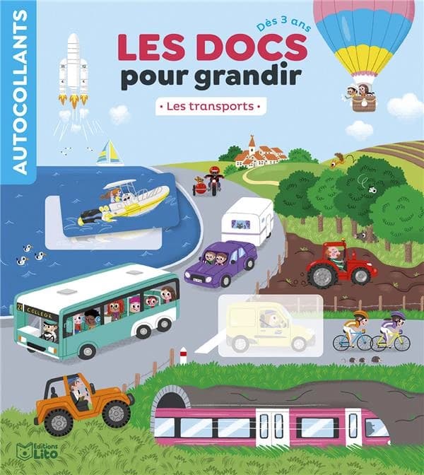 Les docs pour grandir : les transports : autocollant : dès 3 ans : [Autocollant]