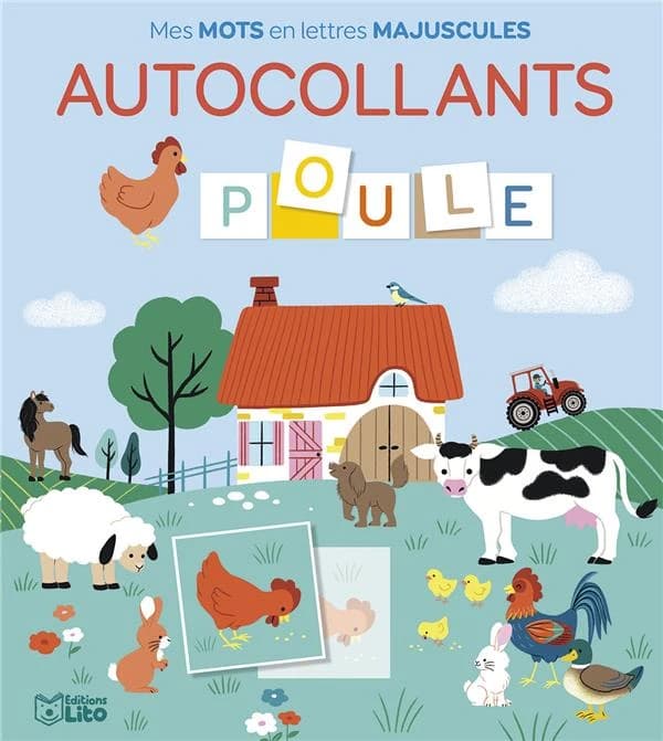 Autocollants : mes mots en majuscules : à la ferme : [Autocollant]