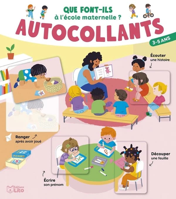 Autocollants : à l'école maternelle : que font-ils? : de 3 à 5 ans : [Autocollant]