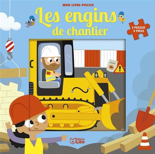 Les engins de chantier : 5 puzzles, 9 pièces