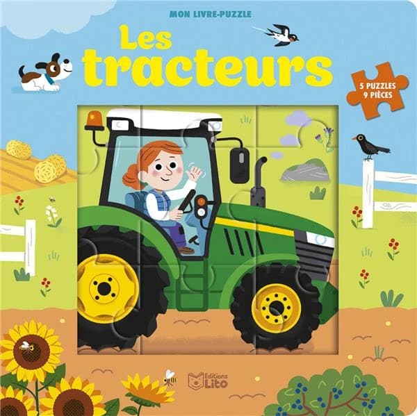 Les tracteurs : 5 puzzles, 9 pièces