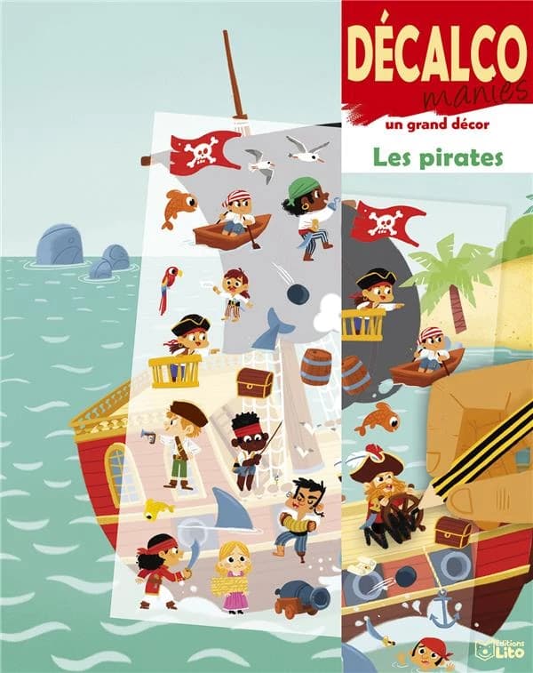 Décalcomanies sur un grand décor : les pirates : [Autocollant]