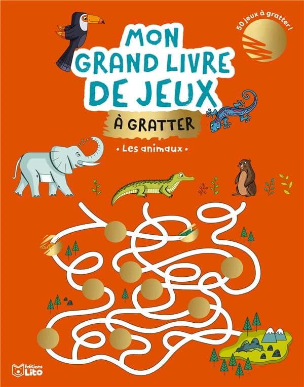 Mon grand livre de jeux ; jeux à gratter ; les animaux