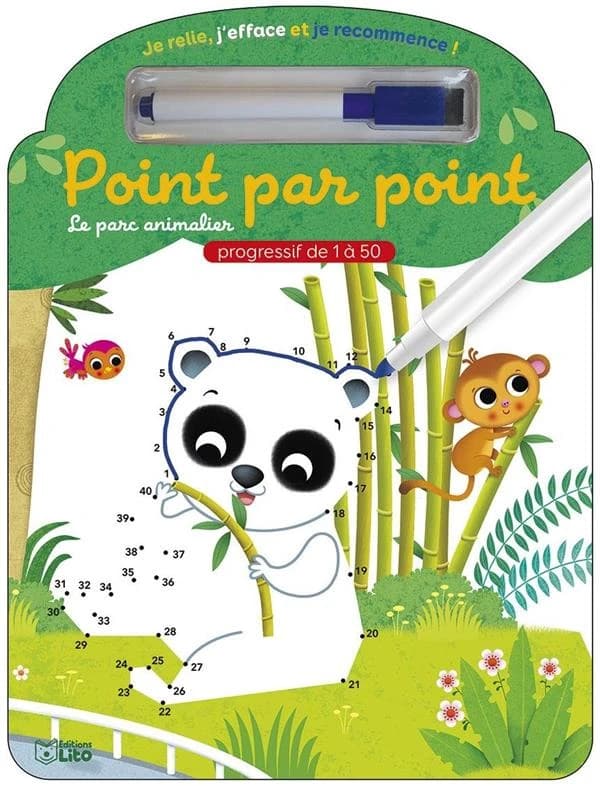 Point par point : le parc animalier - progressif de 1 à 150 : [Album à colorier]