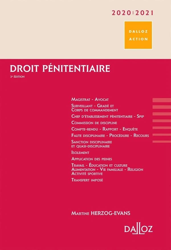 Droit pénitentiaire (3e éd.) Martine Herzog-Evans,...