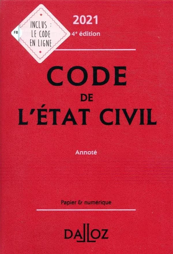 Code de l'état civil : annoté (4e éd., 2021)
