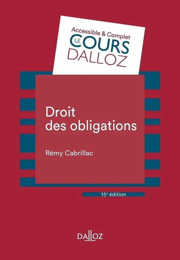 Droit des obligations (15e éd., 2022) Rémy Cabrillac,...
