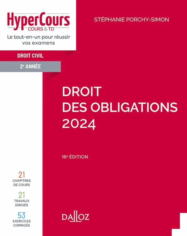Droit des obligations 2024 (16e éd., 2023) Stéphanie Porchy-Simon,...