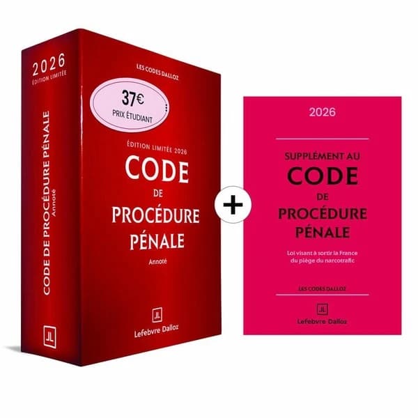 Code de procédure pénale annoté + supplément au code de procédure pénale : Édition limitée