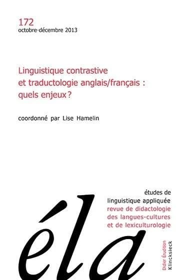 Linguistique contrastive et traductologie anglais