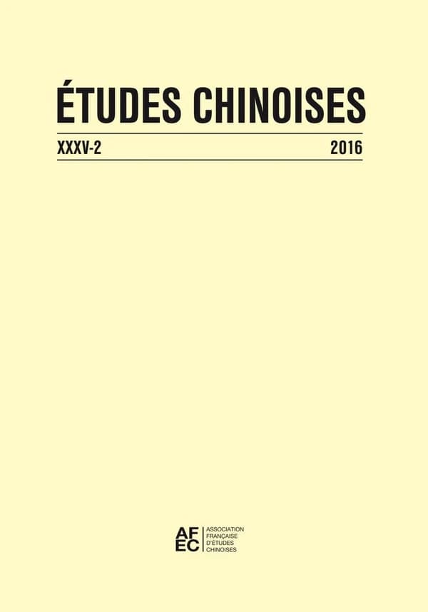 Etudes Chinoises XXXV-2 (2016)