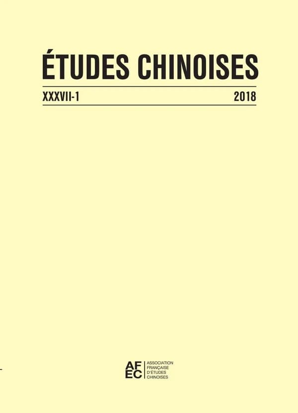 Etudes chinoises xxxvii-1 (2018) (édition 2018)