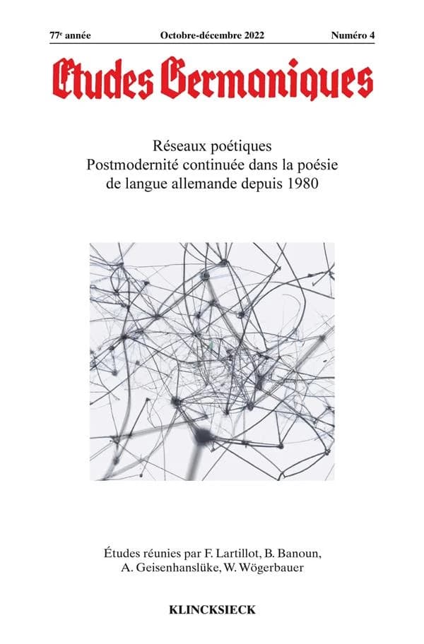 Tudes Germaniques, No 4 (2022)