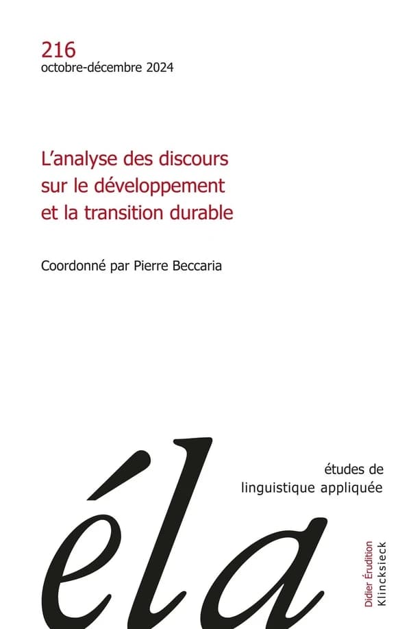 L'analyse des discours sur le développement et la transition durable (édition 2024)