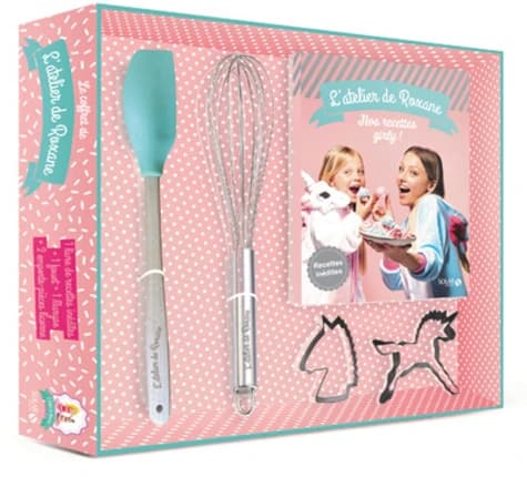 Le coffret de l'atelier de Roxane. Avec 1 fouet, 1 maryse, 2 emporte-pièces licorne