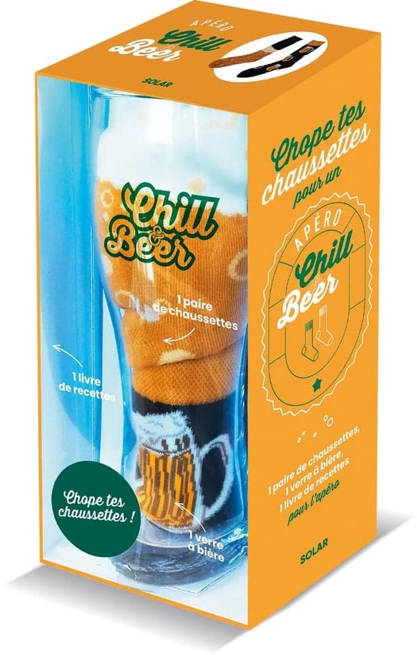 Chope tes chaussettes ! : Coffret avec 1 verre de bière, 1 paire de chaussettes, 1 livre de recettes