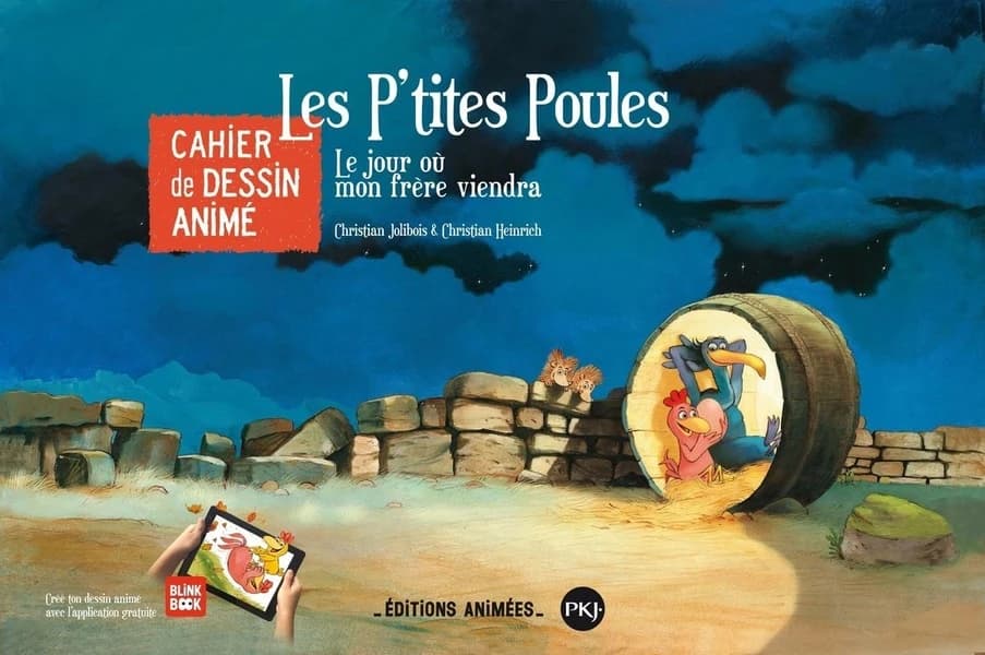 Les P'tites Poules : le jour où mon frère viendra : cahier de dessin animé : [Album à colorier]