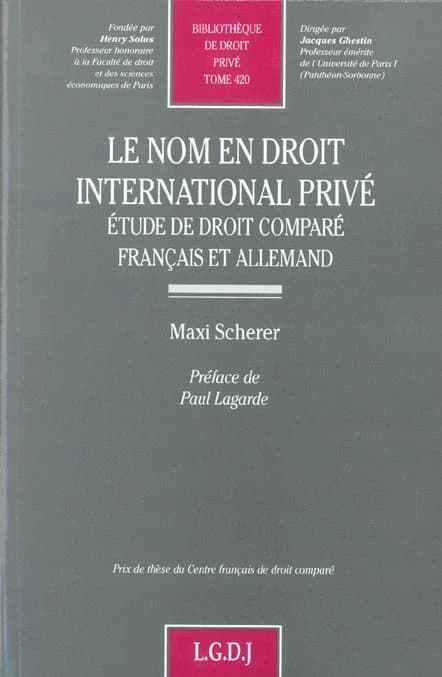 Le nom en droit international privé : étude de droit comparé français et allemand
