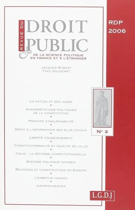 Revue du droit public n 3 2006