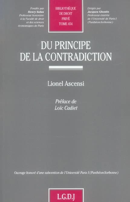 Du principe de la contradiction