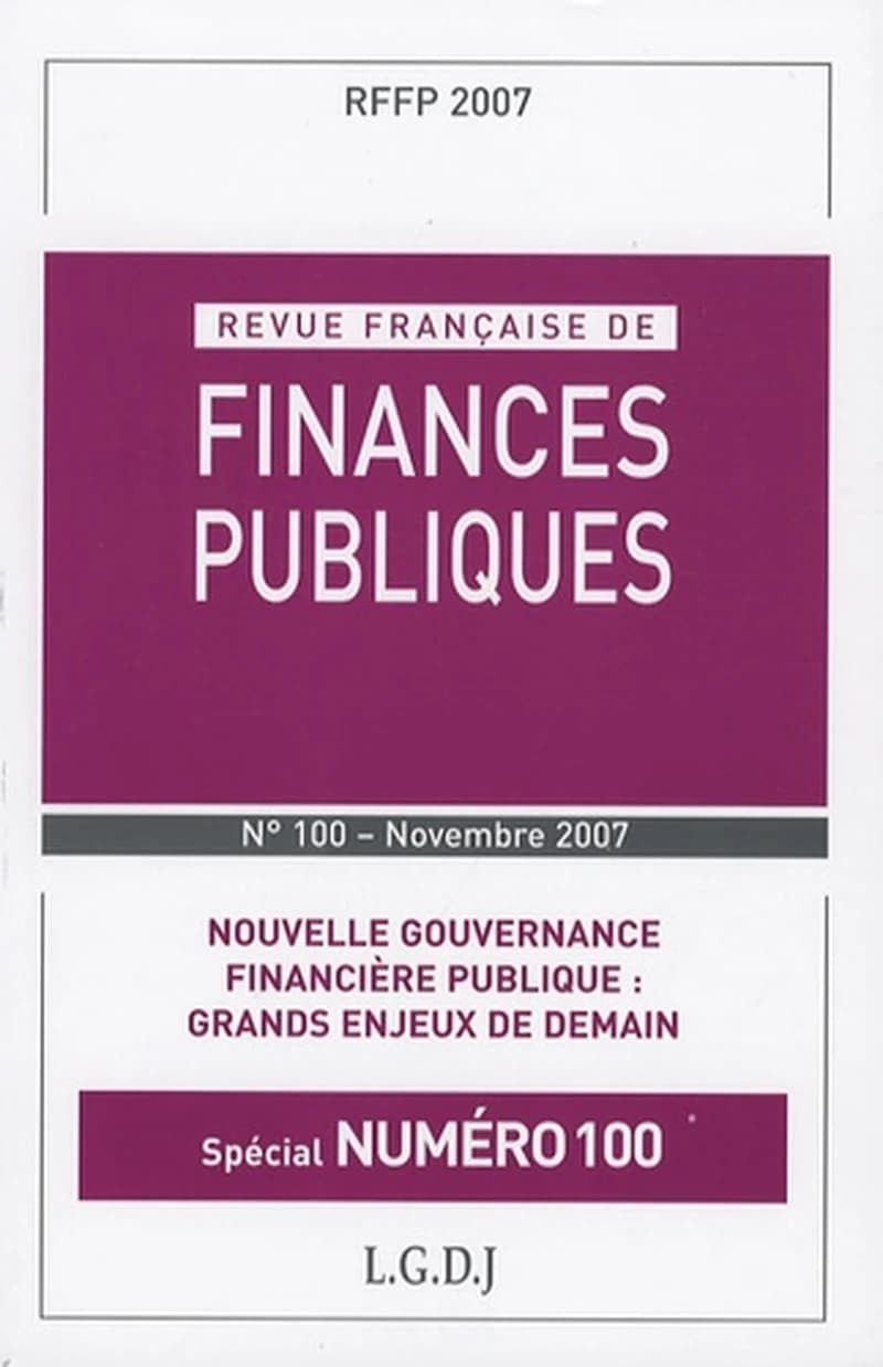 REVUE FRANCAISE DE FINANCES PUBLIQUES RFFP
