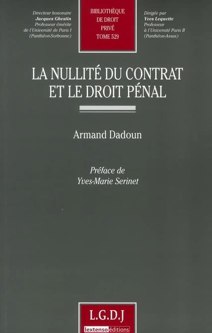 La nullité du contrat et le droit pénal