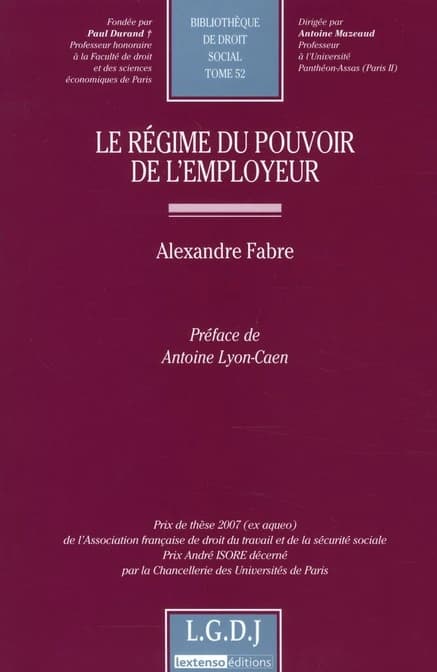 Le régime du pouvoir de l'employeur