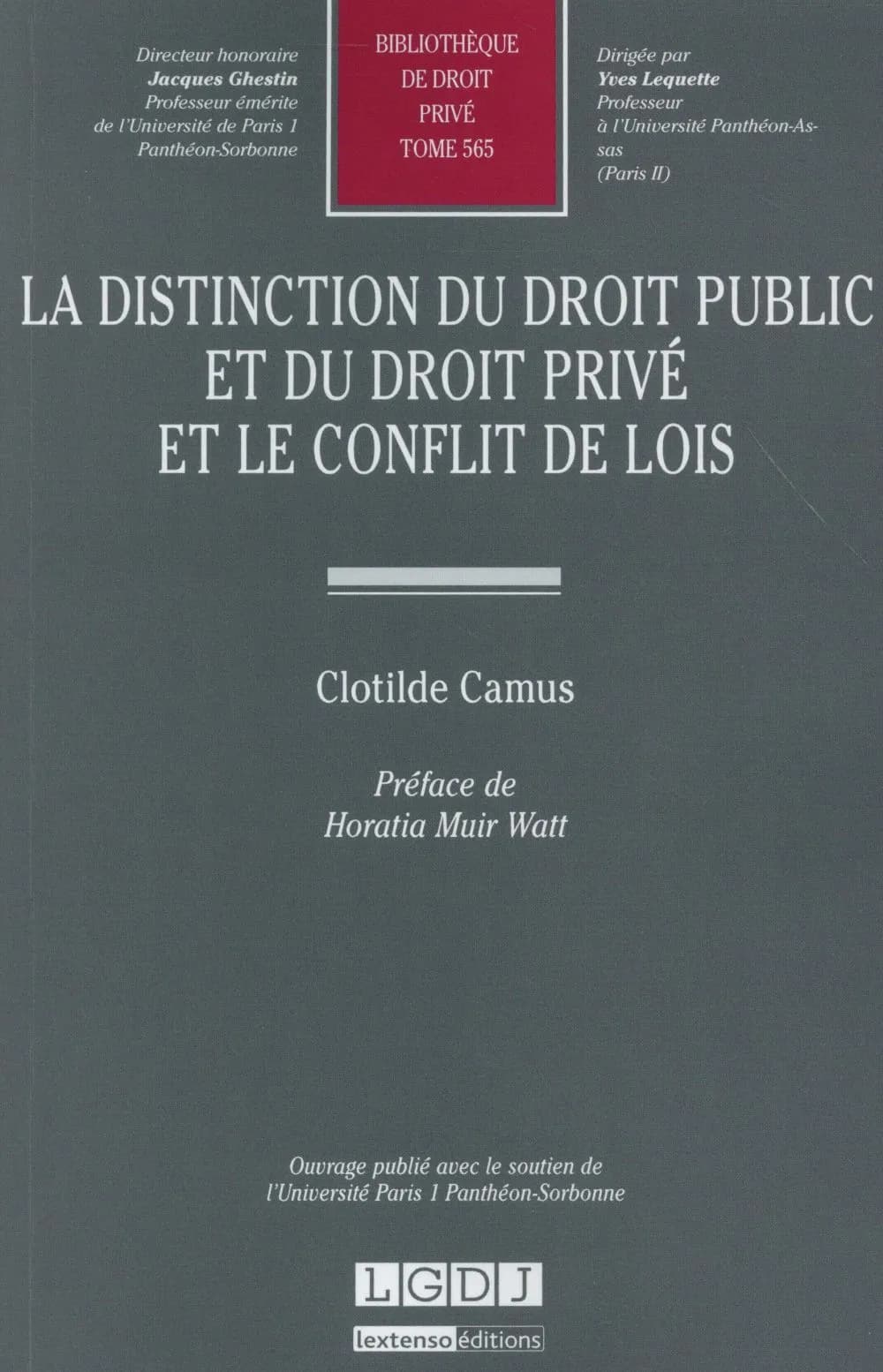 La distinction du droit public et du droit privé et le conflit de lois