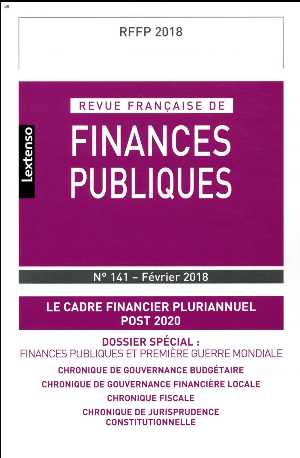 Revue française de finances publiques n.141 : le cadre financier pluriannuel post 2020