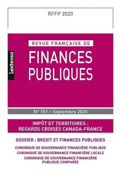 Revue française de finances publiques n.151 : impôt et territoires : regards croisés Canada-France