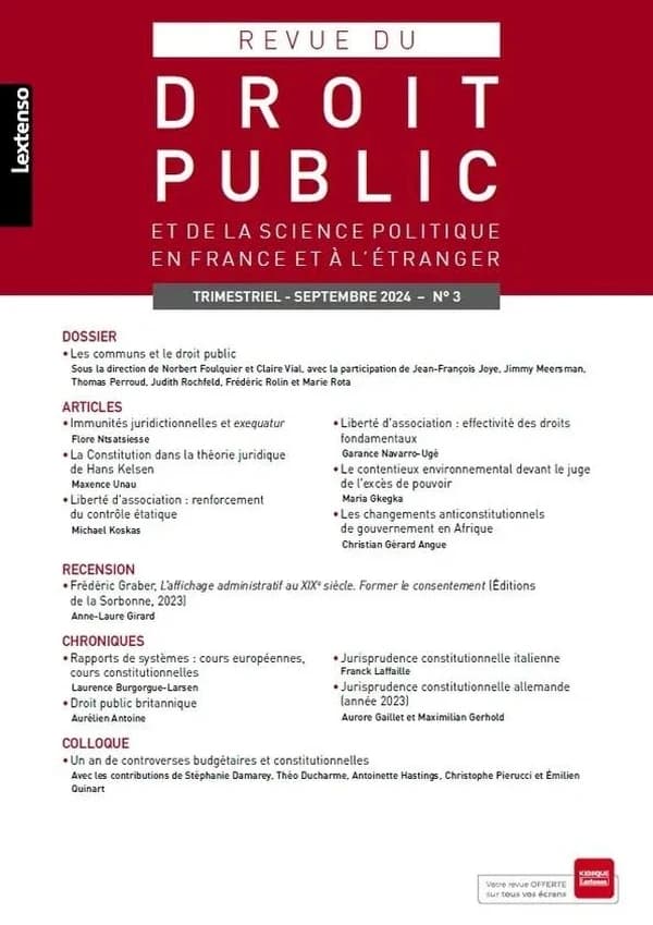 Revue du droit public et de la science politique en France et à l'étranger n.3