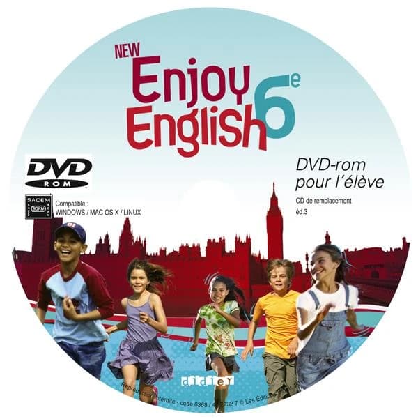 ENJOY ENGLISH IN : 6e ; DVD rom élève de remplacement (édition 2011)