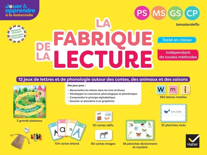 Jouer et apprendre à la maternelle : la fabrique de la lecture ; français ; PS, MS, GS, CP