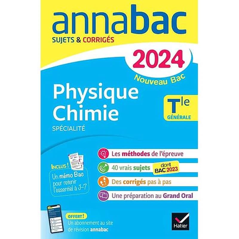 Physique chimie spécialité, terminale générale